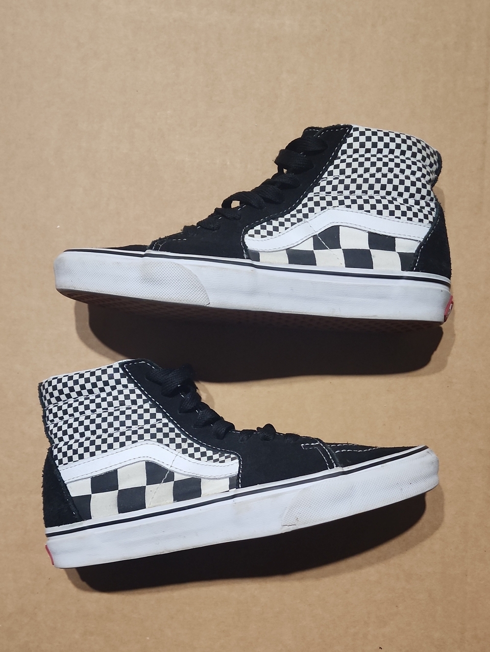 Vans Sk8-Hi Unisex WSz 8 / MSz 6.5.. Black White Checkerboard High Top Sneakers